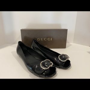 Gucci GG Salandia Peep Toe Flat